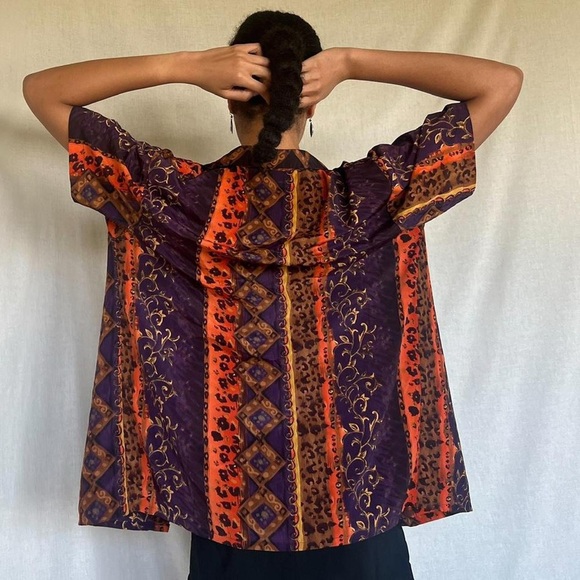 90’s short sleeve button up shirt, Marla Kim, Sz. XL - Picture 6 of 8